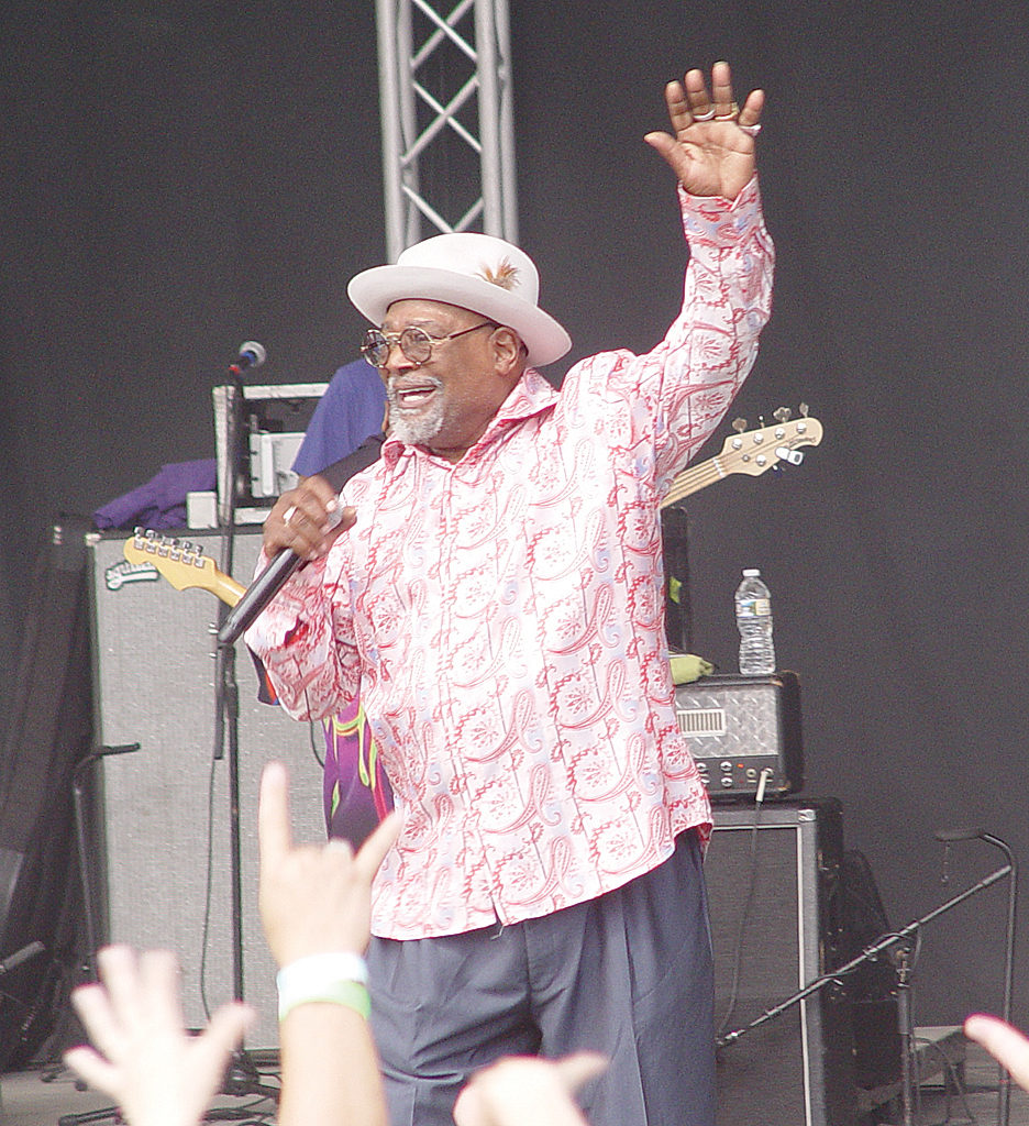 Funkmaster George Clinton waves to the crowd at TAP’s Hope Fest. – Photos by Demare Gill 